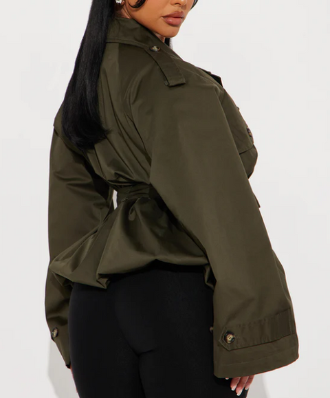 Bell Sleeve Trench Coat Jacket
