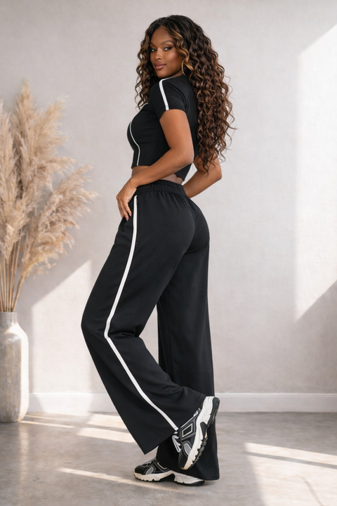 Half Zip SS Top & Pants Set