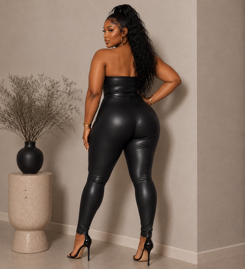 PU Tube Jumpsuit (Plus)