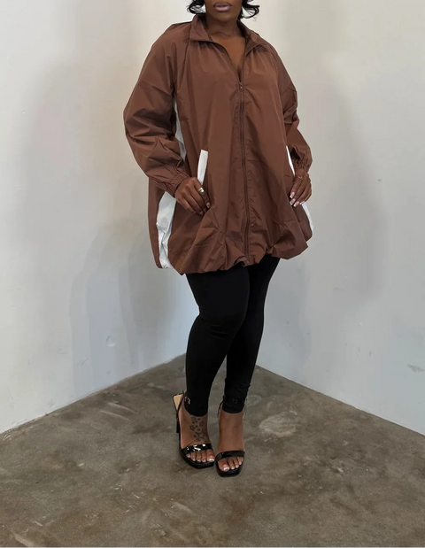 Track LS Bubble Mini Dress (Plus)