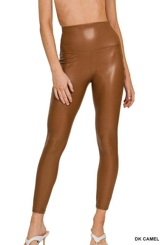 High Rise Faux Leather Leggings