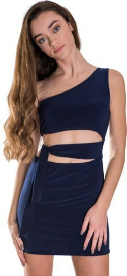 One Shoulder Tie Side Dress