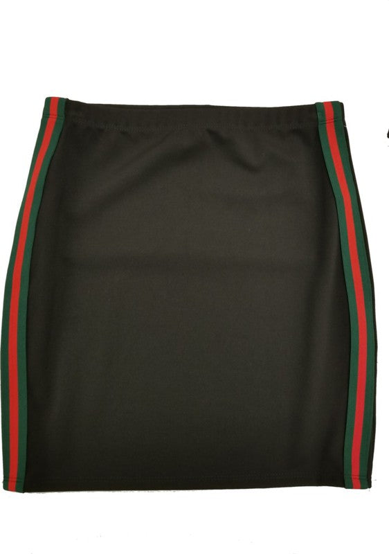 Elastic Stripe Side Skorts