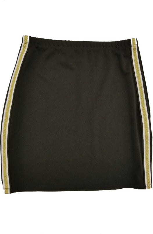 Elastic Stripe Side Skorts