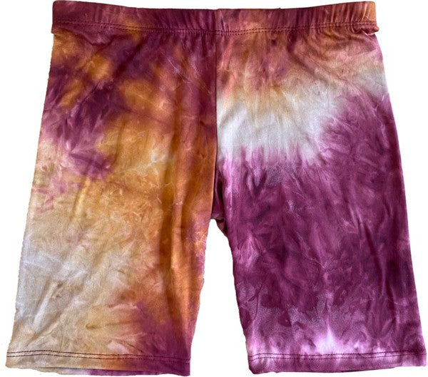 Tie Dye Cotton Biker Shorts