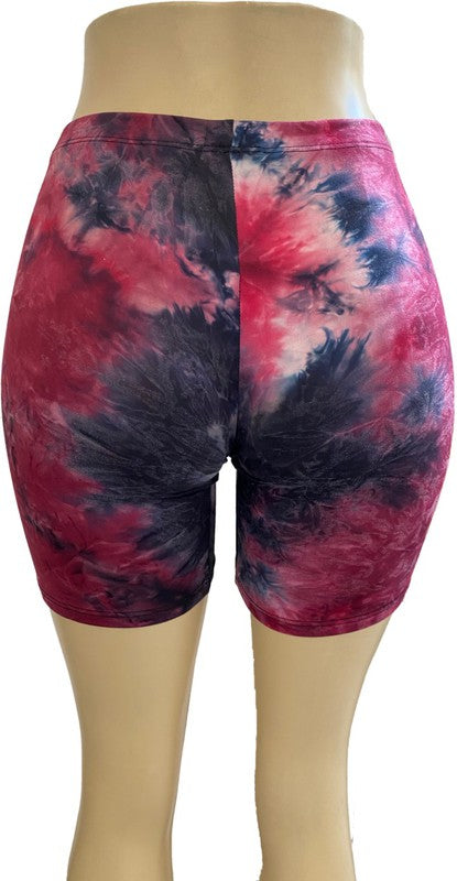 Tie Dye Cotton Biker Shorts