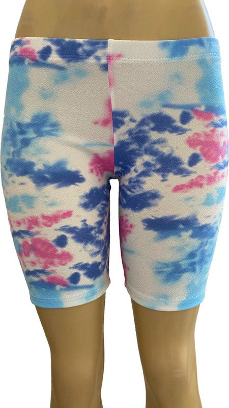 Light Color Tye Dye Biker Shorts