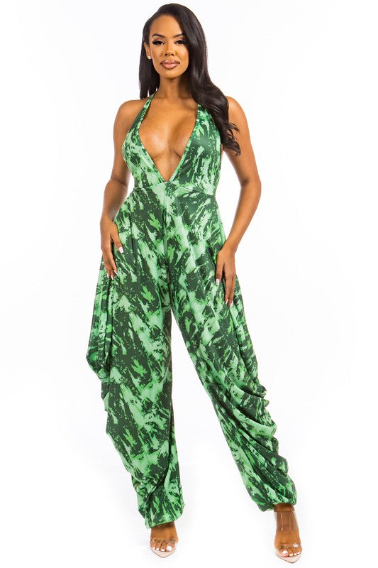 1A Green Tie Dry Jumpsuit