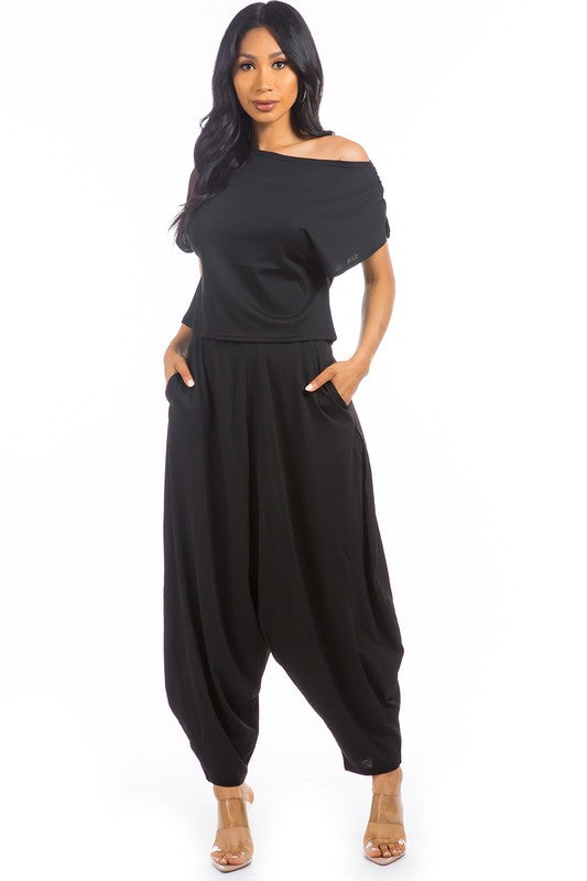 Black Hem Style Pants Set