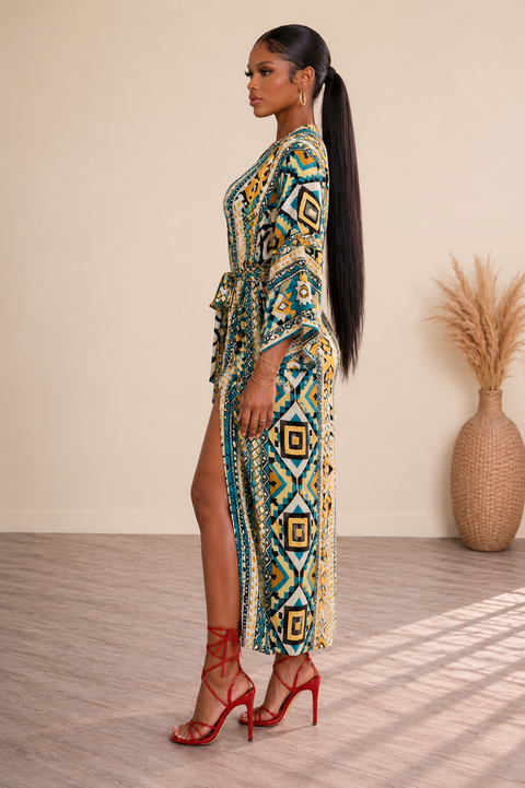 Geometric Printed Kimono