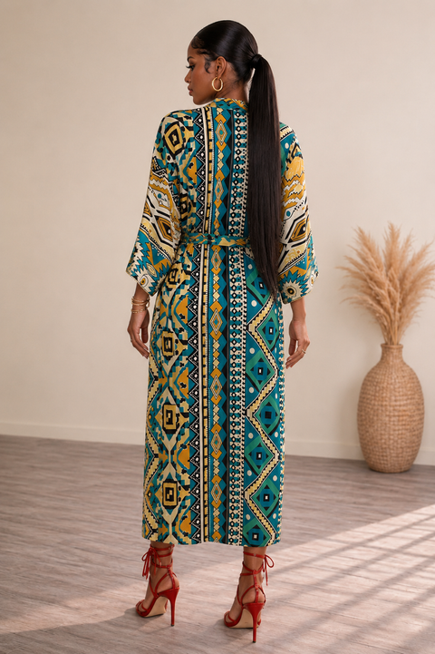 Geometric Printed Kimono