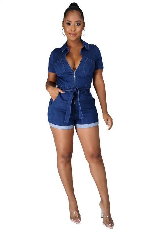 Navy Blue Romper
