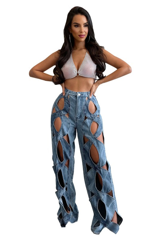 Women Fashion Style Denim Pants