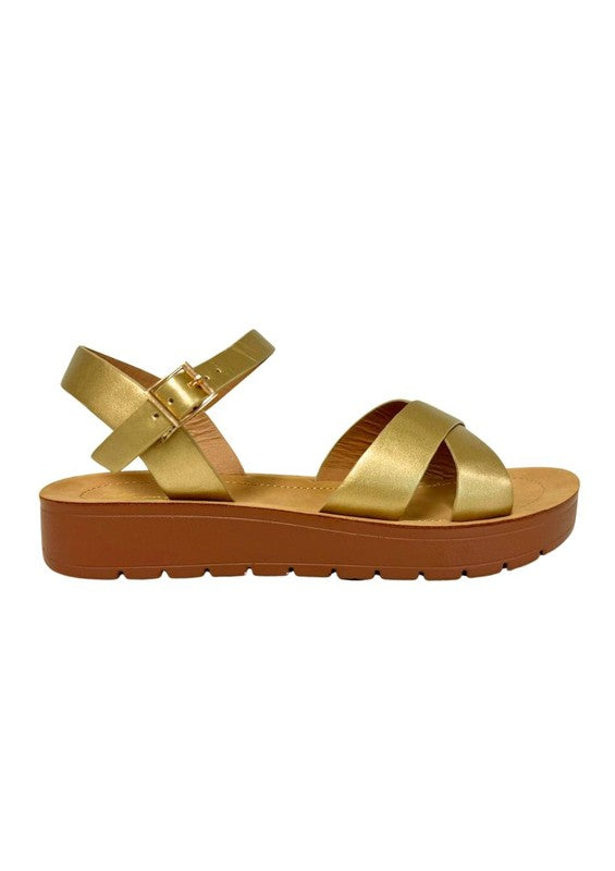 Vera Metallic Comfortable Sandals - Flat
