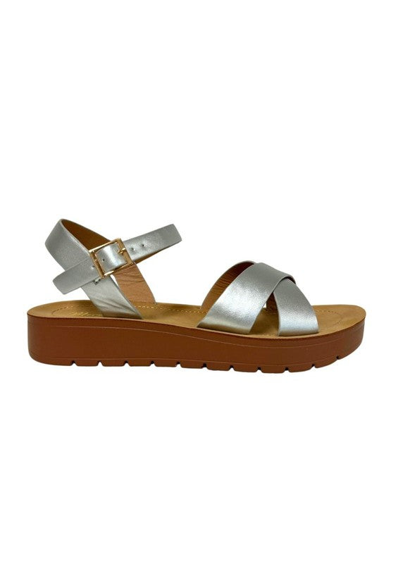 Vera Metallic Comfortable Sandals - Flat