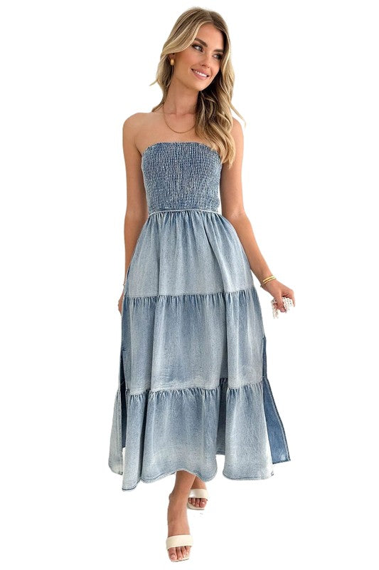 Women Denim Maxi Dress