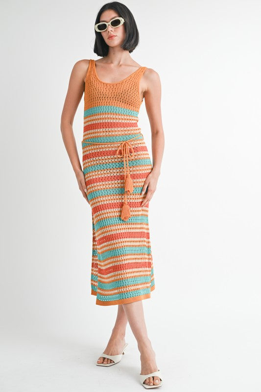 Scoop Neck Crochet Maxi Dress