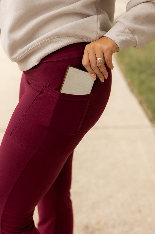 The Maeve Maroon Bootcut Leggings Round 2