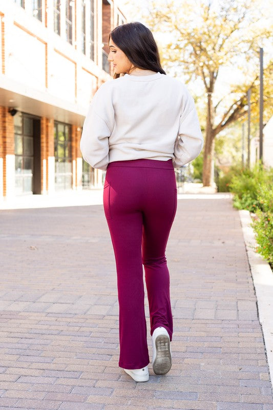 The Maeve Maroon Bootcut Leggings Round 2