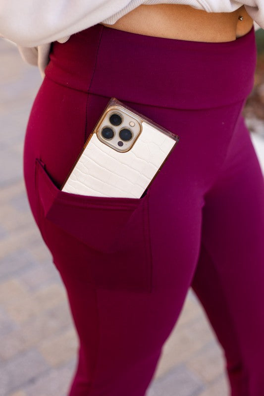 The Maeve Maroon Bootcut Leggings Round 2