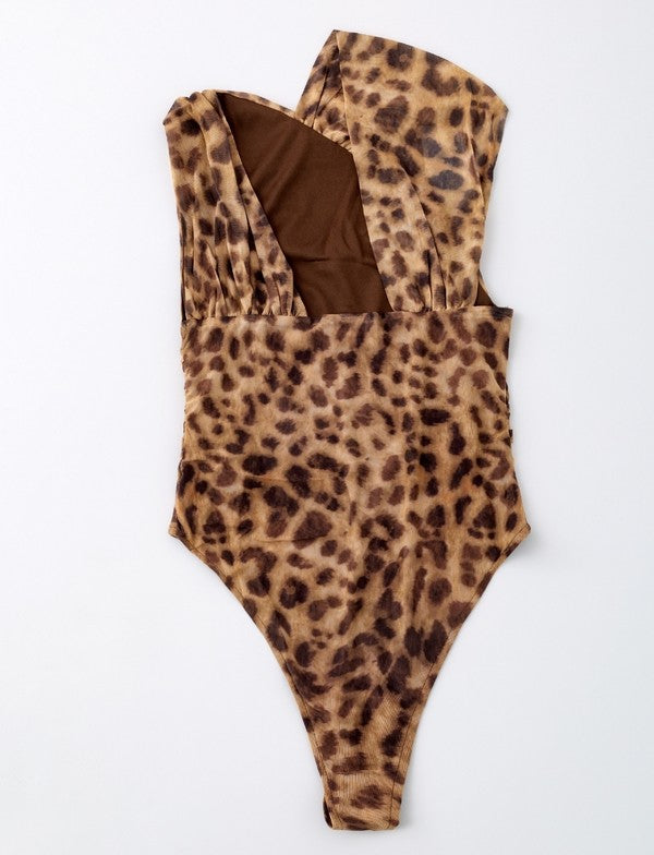 Leopard one piece swimsuit