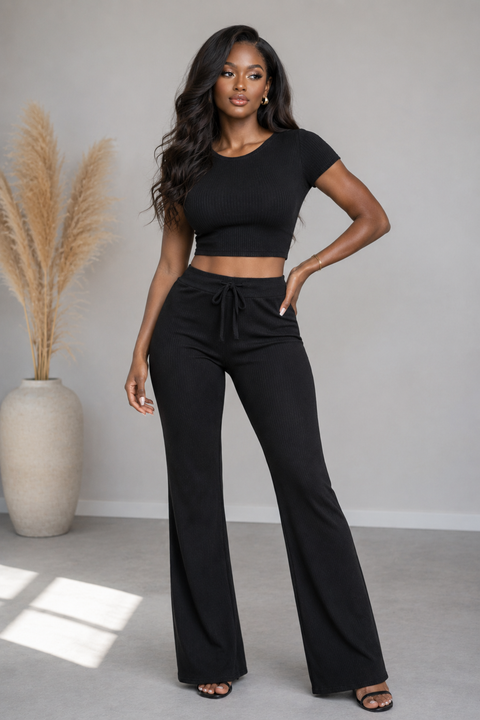 Ribbed Top & Pants Set