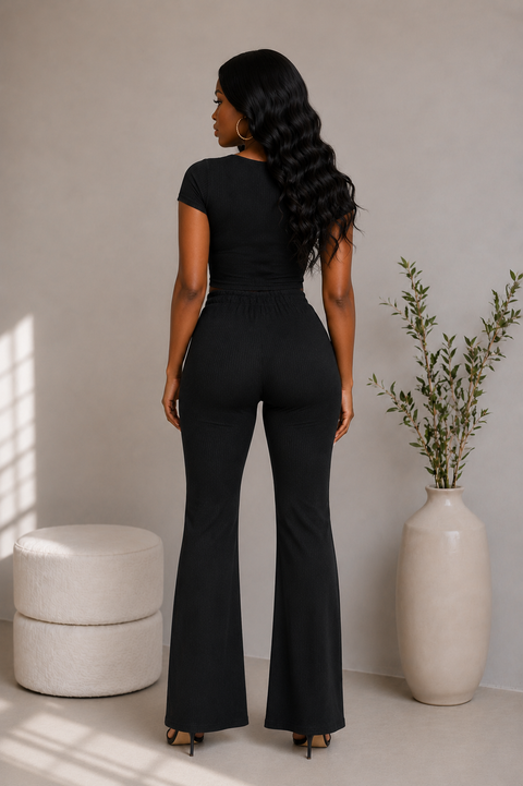 Ribbed Top & Pants Set