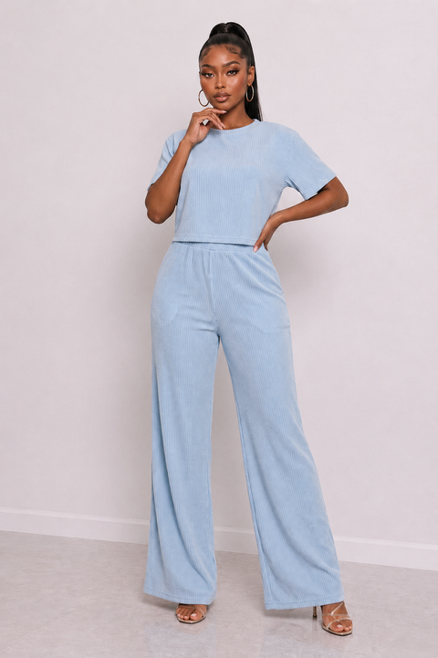 Ribbed Top & Pants Set