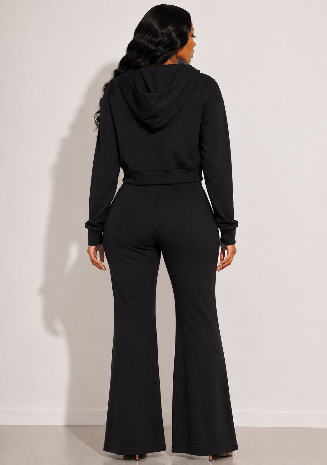 Cropped Zip Up Hoodie & Sweatpants Set