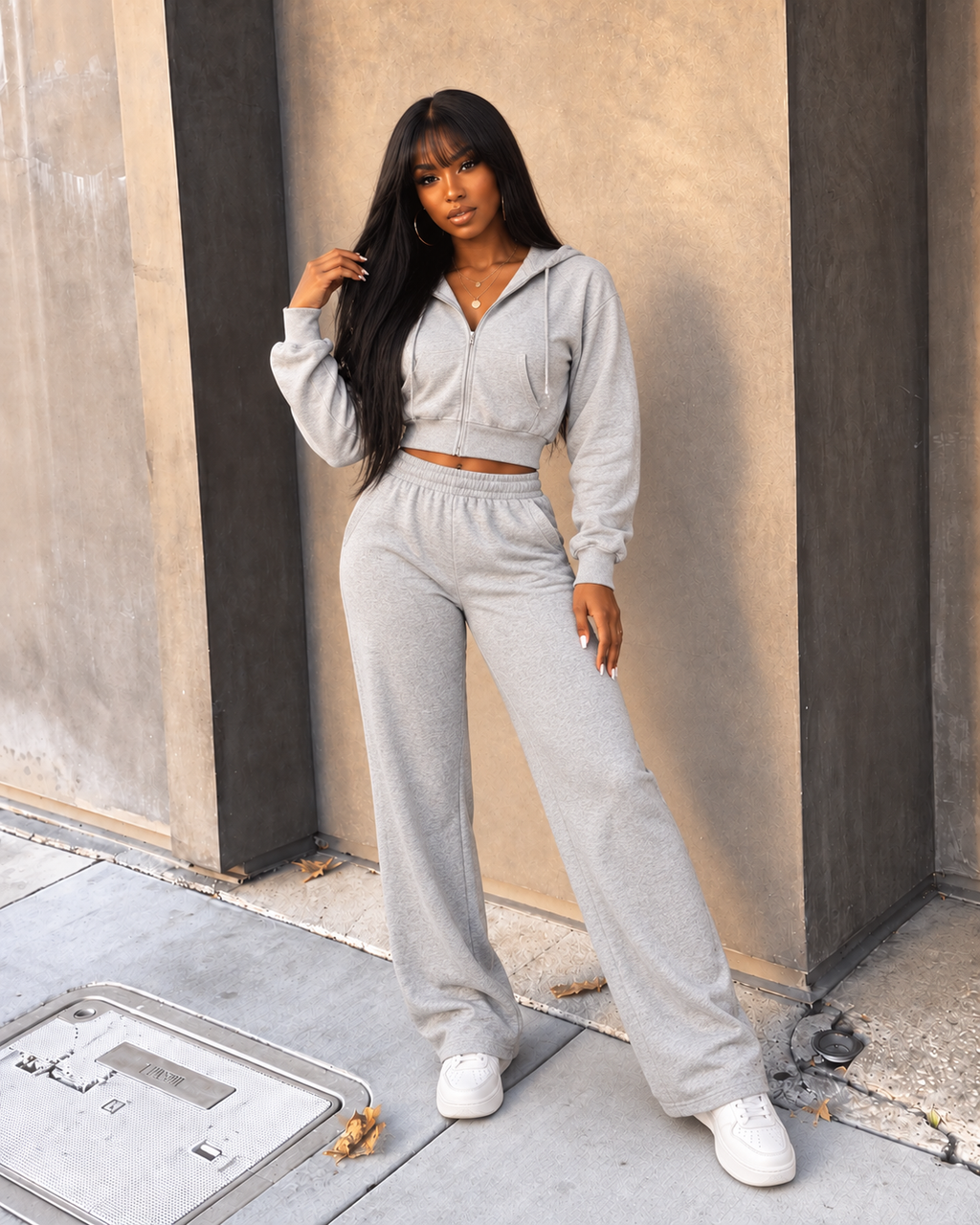 Kangaroo Pocket Hoodie Jacket & Pants Set