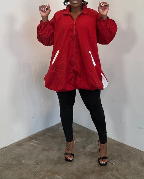 Track LS Bubble Mini Dress (Plus)