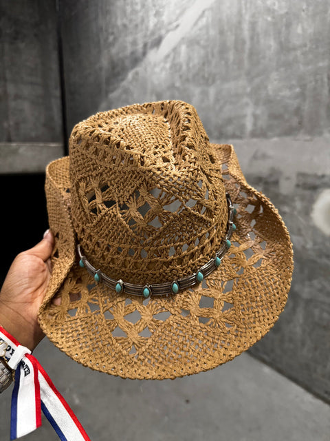 Boho Link Straw Cowboy Hat