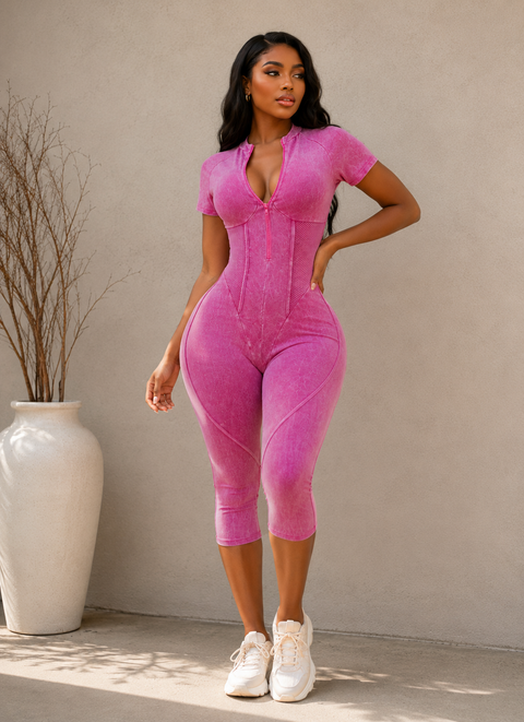 Washed Capri Jumpsuit