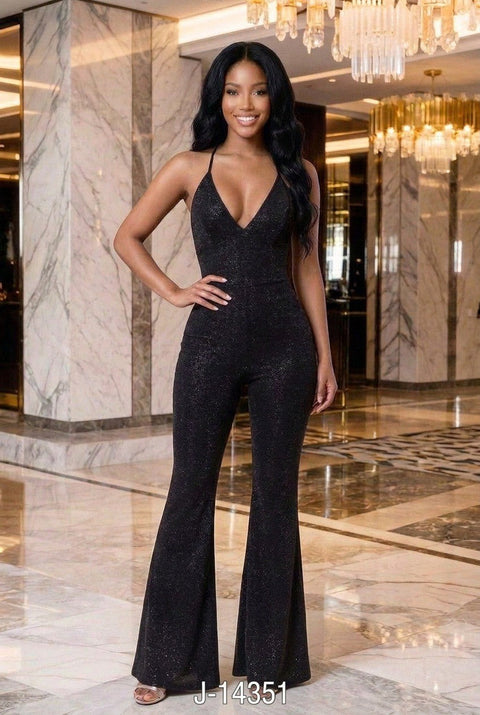 Lurex Flare Jumpsuit