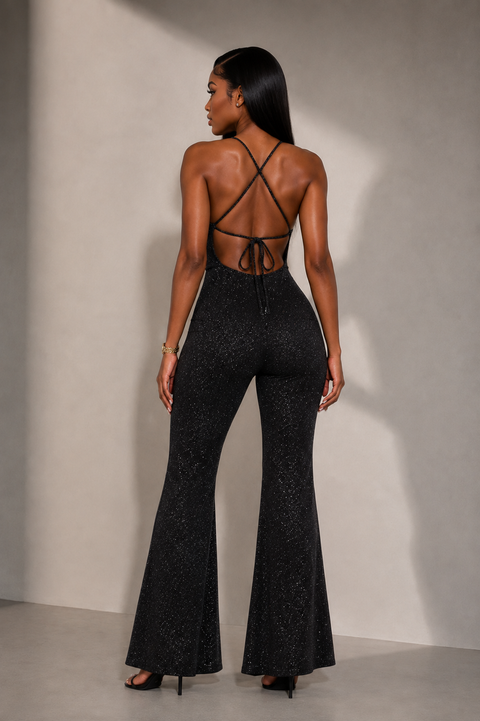 Lurex Flare Jumpsuit