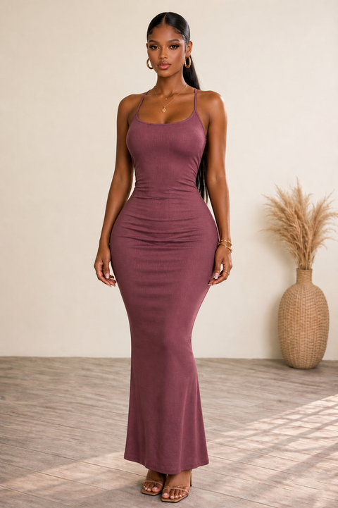 Ribbed Spaghetti Mermaid Dress