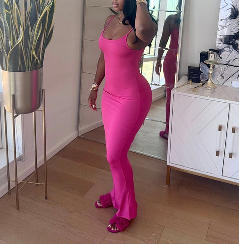 Ribbed Spaghetti Mermaid Dress