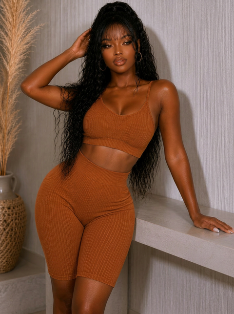 Washed Bra Top & Shorts Set
