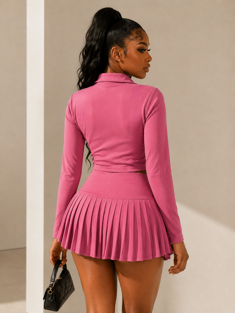 Yoga Half Zip Top & Skort Set
