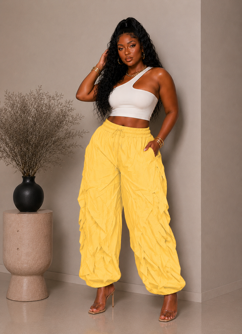 Ruffle Drawstring Jogger (Plus)