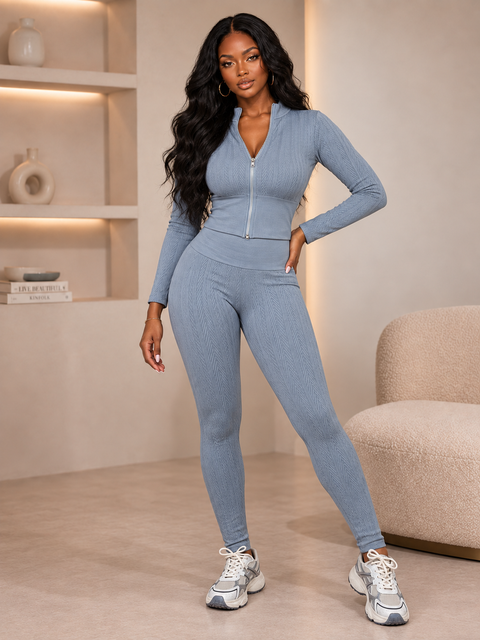 Fleece Seamless Jacket & Leggings Set