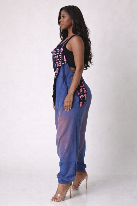 Patchwork Baggy Washed Overall