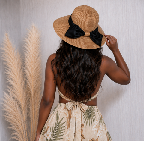 Ribbon Back Straw Hat