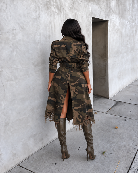 Twill Camo Coat W/Belt
