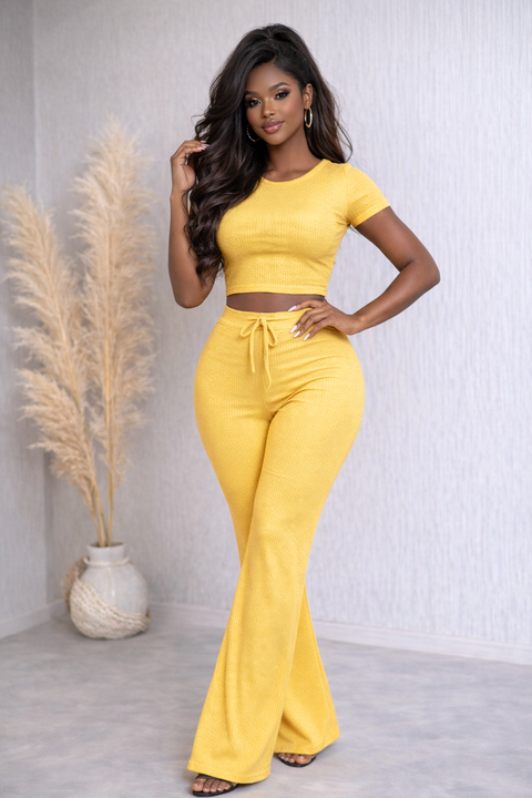 Ribbed Top & Pants Set