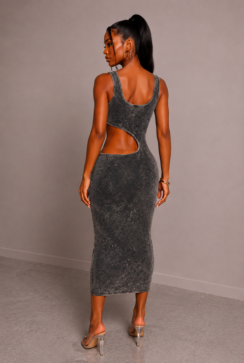 Washed Cutout Maxi Dress