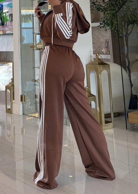 Side Striped Zip Up Top & Pants Set