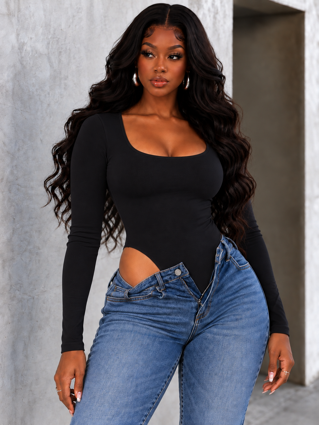 Soft Fabric Long Sleeve Bodysuit