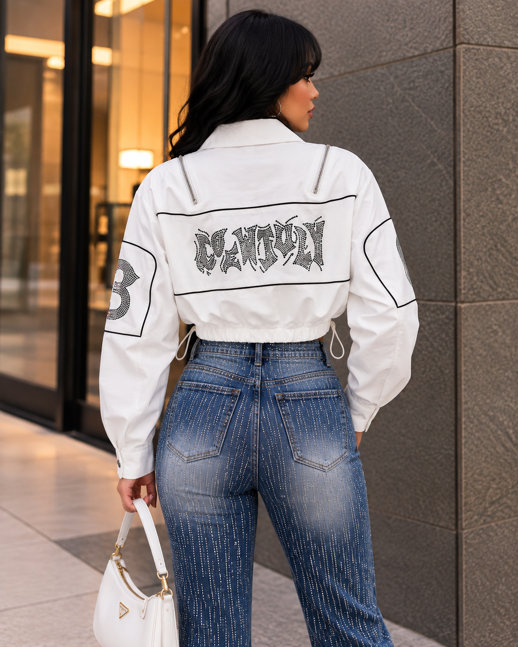 Track Stone Letter Crop Jacket