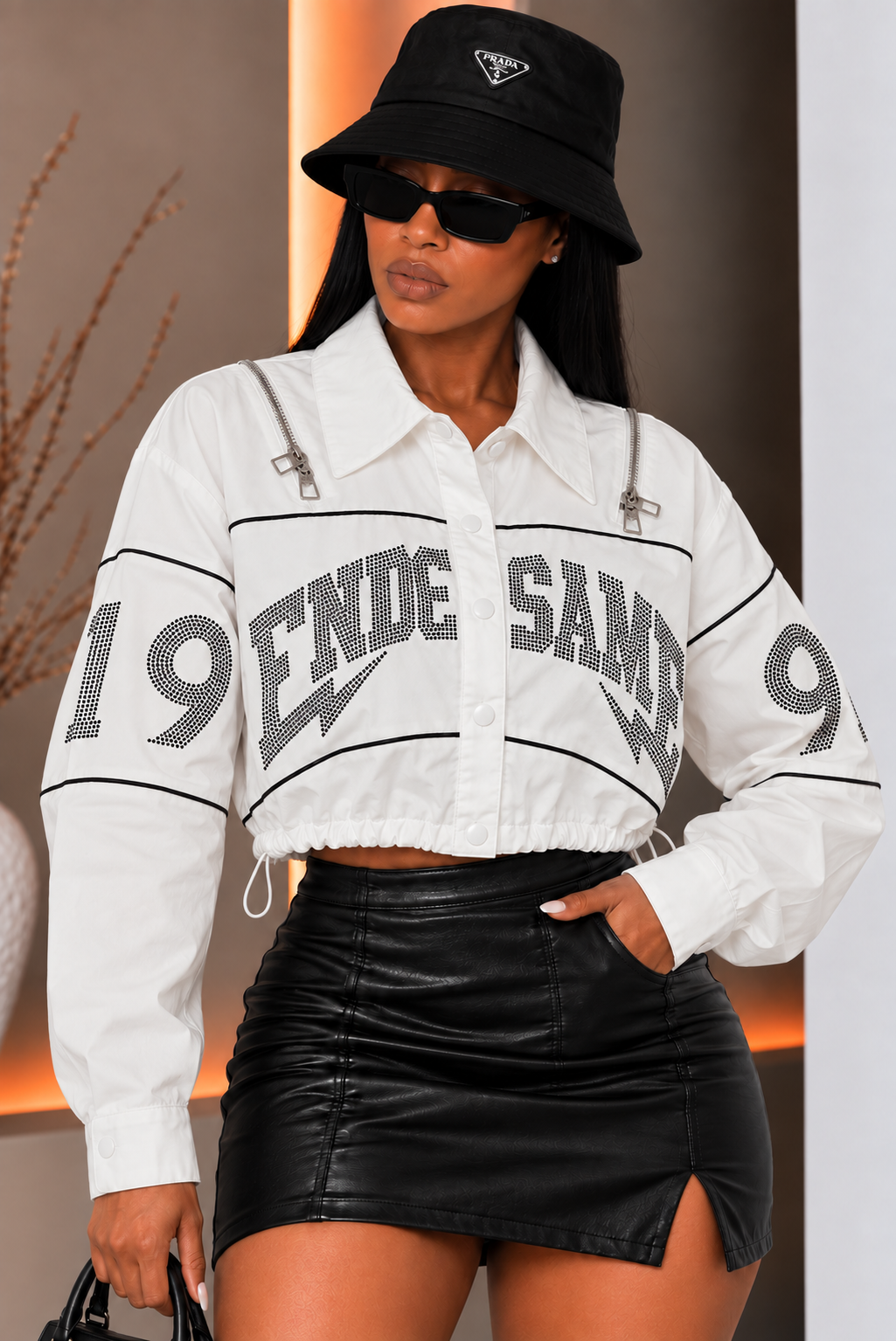 Track Stone Letter Crop Jacket